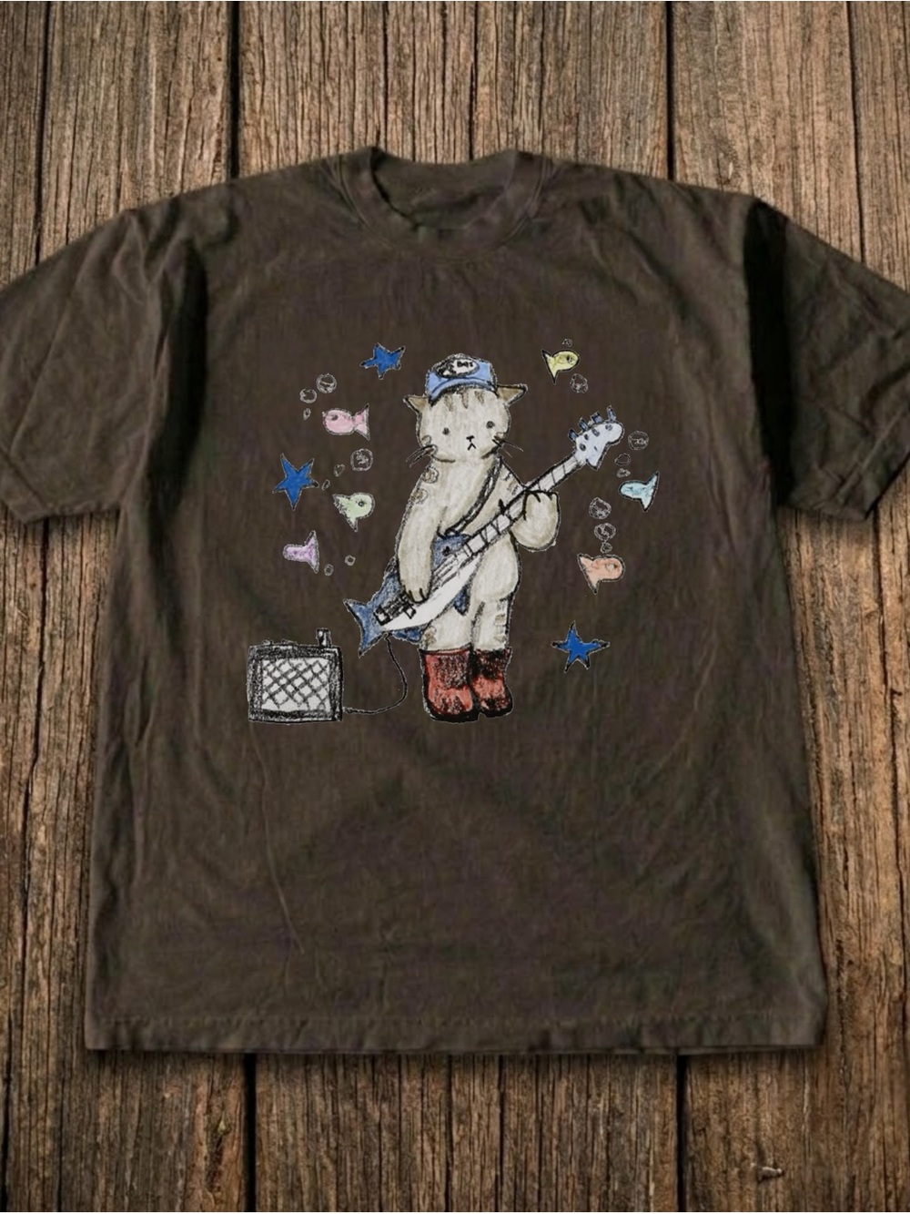 Brown Cat with Guitar - Unbranded